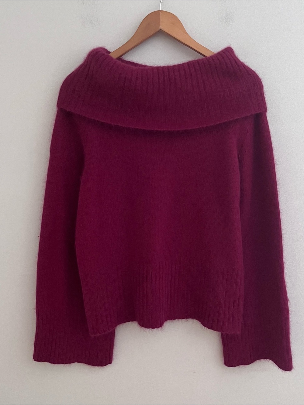 Vintage Spiegel Fuzzy Knit Sweater Size XL Burgundy Wine Angora Blend Y2K